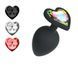 Cuore Crushious anal plug, with replaceable crystals, silicone, black, 8 x 3.4 cm, size M