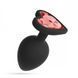 Cuore Crushious anal plug, with replaceable crystals, silicone, black, 8 x 3.4 cm, size M