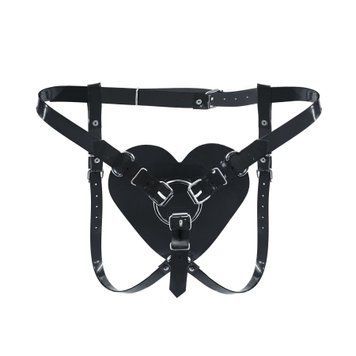 Black heart Strap-on Panties Feral Feelings - Hearts Strap-on Belt