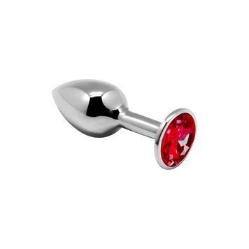 Червона металева анальна пробка з кристалом Alive Mini Metal Butt Plug, розмір S