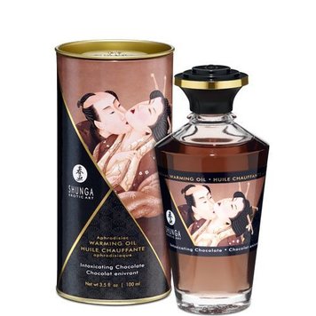 Розігрівальна олія Shunga Aphrodisiac Warming Oil – Intoxicating Chocolate (100 мл) без цукру SO2498 SafeYourLove