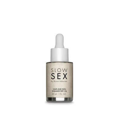 Мерехтлива суха олія-шимер для тіла та волосся Slow Sex by Bijoux Indiscrets SO5899 SafeYourLove