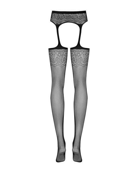 Сетчатые чулки-стокинги с цветочным рисунком Obsessive Garter stockings S207, имитаци SO7267 фото
