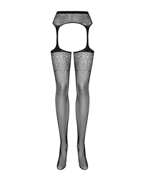 Сетчатые чулки-стокинги с цветочным рисунком Obsessive Garter stockings S207, имитаци SO7267 фото