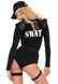 Leg Avenue SWAT Team Babe Erotic Special Forces Costume, Body, Belt, Garters, Toy Walkie Talkie, Cap, size M