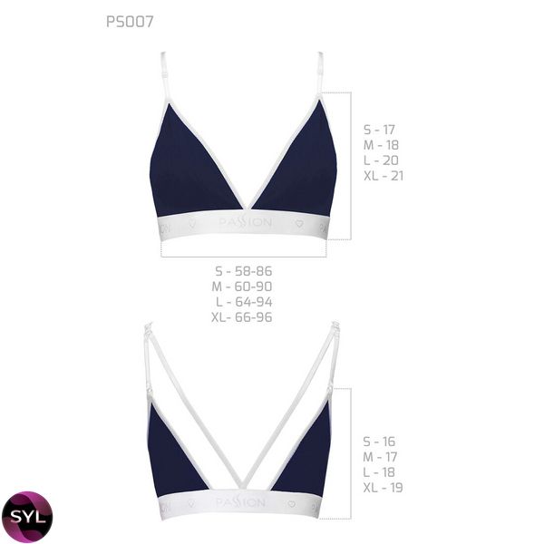 Спортивний топ з подвійними бретелями Passion PS007 TOP navy blue, SO4269 SafeYourLove