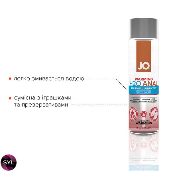 Анальна змазка System JO ANAL H2O — WARMING, розігрівальна, на водній основі SO1681 SafeYourLove