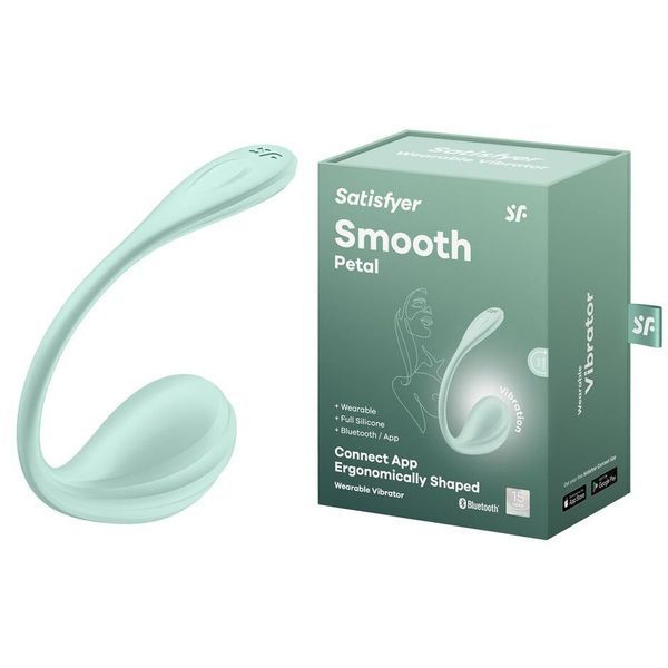 Смарт-виброяйцо Satisfyer Smooth Petal Connect App, цвет Mint SX0666 фото