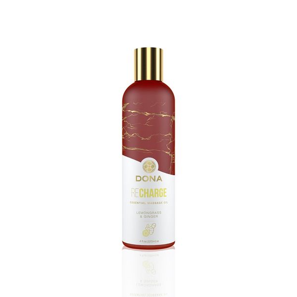 Натуральна масажна олія DONA Recharge — Lemongrass & Gingerl (120 мл) з ефірними оліями SO2628 SafeYourLove