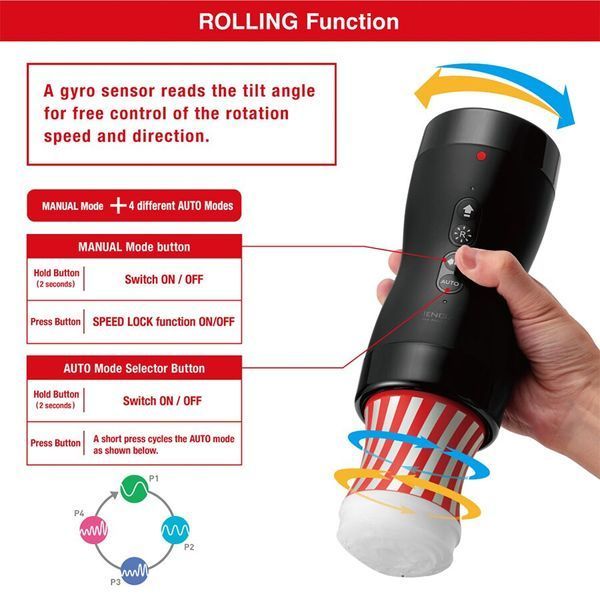 Автоматичний мастурбатор Tenga VACUUM GYRO ROLLER, ротація та вакуум, сумісний з Tenga Cup SO7041 SafeYourLove