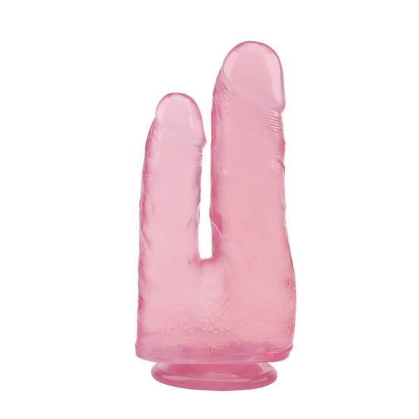 Podw&oacute;jny dildo Chisa Hi-Rubber 7.9 z przyssawką, r&oacute;żowy