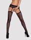 Сетчатые чулки-стокинги с цветочным рисунком Obsessive Garter stockings S207, имитаци SO7267 фото 1