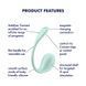 Смарт-виброяйцо Satisfyer Smooth Petal Connect App, цвет Mint SX0666 фото 6