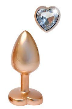 Korek analny aluminiowy Dream Toys GLEAMING LOVE z kamieniem ozdobnym, rozmiar M
