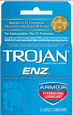 Упаковка презервативів 3шт Trojan ENZ Armor Spermicidal UCIU000511 SafeYourLove