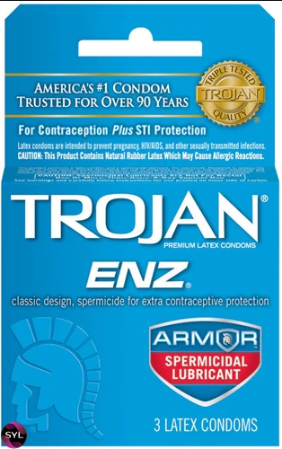 Упаковка презервативів 3шт Trojan ENZ Armor Spermicidal UCIU000511 SafeYourLove