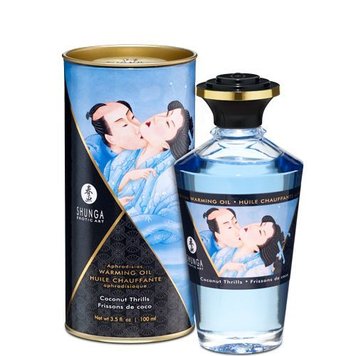 Розігрівальна олія Shunga Aphrodisiac Warming Oil – Coconut Thrills (100 мл) без цукру, смачна SO2499 SafeYourLove