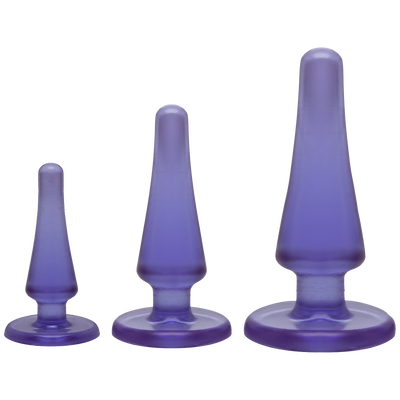 Набір анальних пробок Doc Johnson Crystal Jellies Anal - Purple, макс. діаметр 2см - 3 см - 4 см SO1977 SafeYourLove