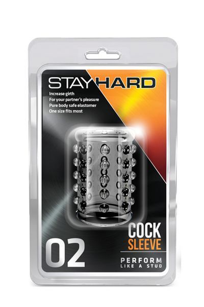 Насадка STAY HARD-COCK Sleeve 02, CLEAR, Безбарвний прозорий