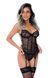 Корсет напівпрозорий Daring Intimates, зі стрінгами, чорний, S/M DI75115 фото 2 Safeyourlove