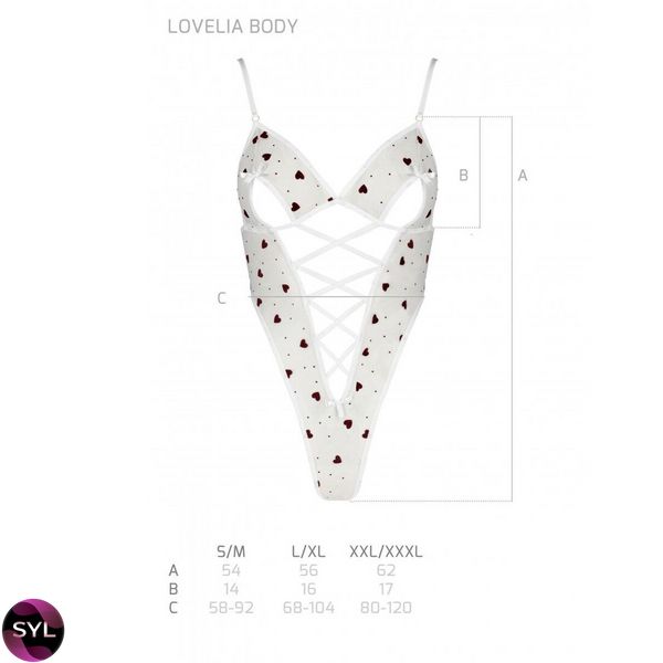 Еротичний боді з малюнком LOVELIA BODY white L/XL - Passion SO4756 SafeYourLove