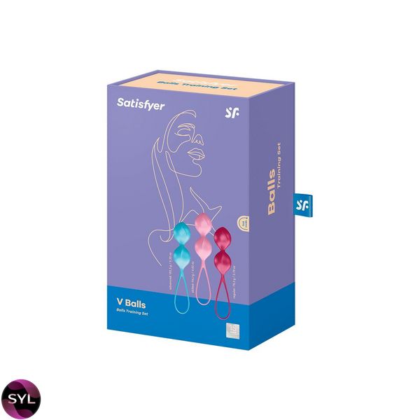 Вагинальные шарики Satisfyer V Balls (3 пары), диаметр 3,4см, вес 79-114-150гр, монолитные SO2301 SafeYourLove