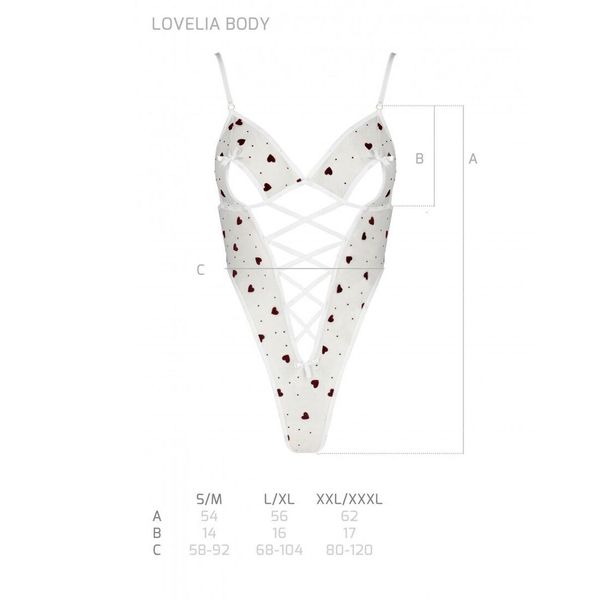 Эротическое боди с рисунком Passion LOVELIA BODY white SO4756 фото