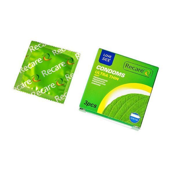 Prezerwatywy Ultra Thin Mint 3 szt., ultra cienkie, smak miętowy