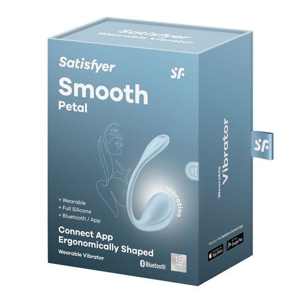 Смарт-віброяйце Satisfyer Smooth Petal Connect App, колір BLUE SX0667 SafeYourLove