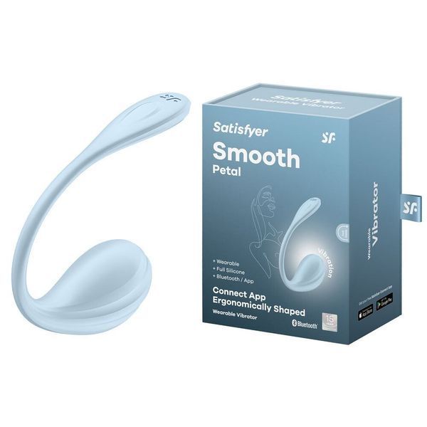 Смарт-віброяйце Satisfyer Smooth Petal Connect App, колір BLUE SX0667 SafeYourLove
