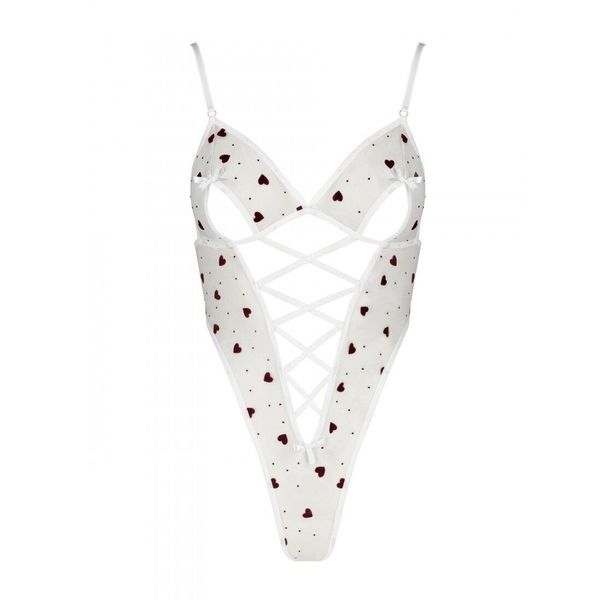 Эротическое боди с рисунком Passion LOVELIA BODY white SO4756 фото