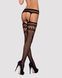 Obsessive Garter Stockings S214, Imitation Garter, Black, S-L