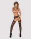 Obsessive Garter Stockings S214, Imitation Garter, Black, S-L