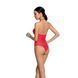 Бодистокинг с декольте Passion BS088, имитация корсетной шнуровки, цвет Red SO6383 фото 2