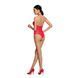 Бодистокинг с декольте Passion BS088, имитация корсетной шнуровки, цвет Red SO6383 фото 4