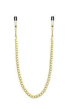Тонкі затискачі для сосків з ланцюжком Feral Feelings - Chain Thin nipple clamps, колір Gold/Black SO3793 SafeYourLove