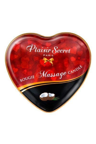 Świeca do masażu serce Plaisirs Secrets Coconut (35 ml)