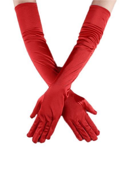 Star Night long gloves above the elbow, 55 cm, Red