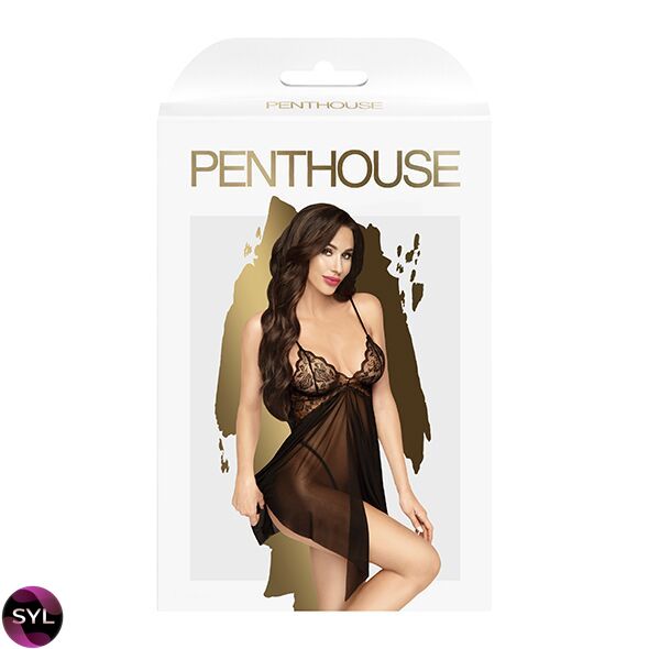 Бебі-дол з ажурним бралетом та високим розрізом Penthouse - Sweet Beast Black SO5295 SafeYourLove