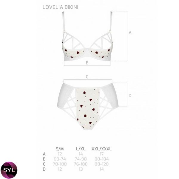 Еротичний комплект з малюнком LOVELIA BIKINI white L/XL - Passion SO4750 SafeYourLove