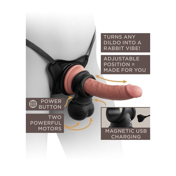 Насадка для страпона "мошонка с вибрацией" Pipedream King Cock Elite черная PP22710 фото