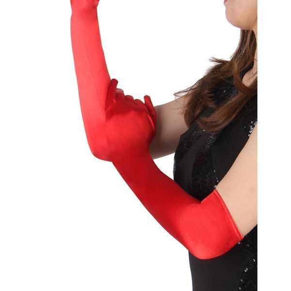 Star Night long gloves above the elbow, 55 cm, Red