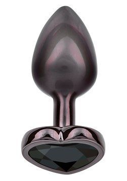 CalExotics Diamond Heart Plug Mała zatyczka analna, czarna, 5,7 &times; 3,2 cm