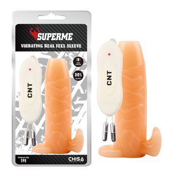 Насадка на член Chisa SuperMe Vibrating Real Feel Sleeve с вибрацией 55349/CN-101655349 фото