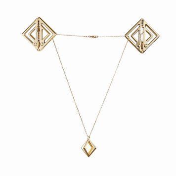 LOCKINK Adjustable Nipple Clamps with Light Pendant - Golden