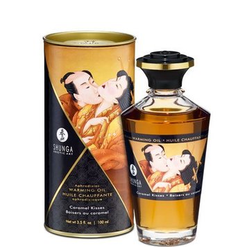 Розігрівальна олія Shunga Aphrodisiac Warming Oil – Caramel Kisses (100 мл) без цукру, смачна SO2501 SafeYourLove