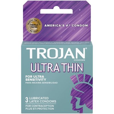 Упаковка презеративів 3шт Trojan Ultra Thin UCIU000513 SafeYourLove