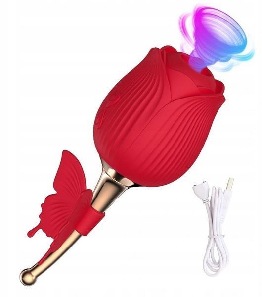 Вакуумный стимулятор клитора с вибрацией в виде розы Rose Flirting BS260136 фото