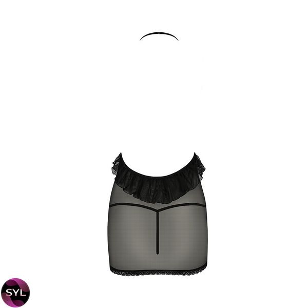 Сорочка прозрачная приталенная ERZA CHEMISE black - Passion, трусики PS26004 фото