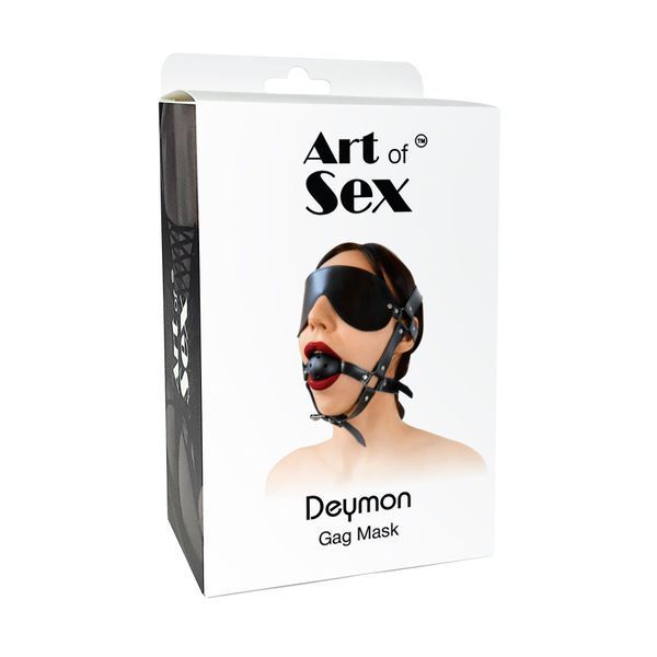 Gag mask Art of Sex - Deymon, Eco leather, Black